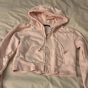 Brandy Melville Pink Cropped Hoodie